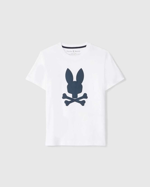 T Shirt Graphique Psycho Bunny Houston Graphic Tee Blanche Enfant | LYZ-39445546